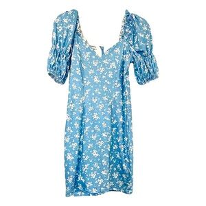 bebe Light Blue Floral Mini Dress Sz XS